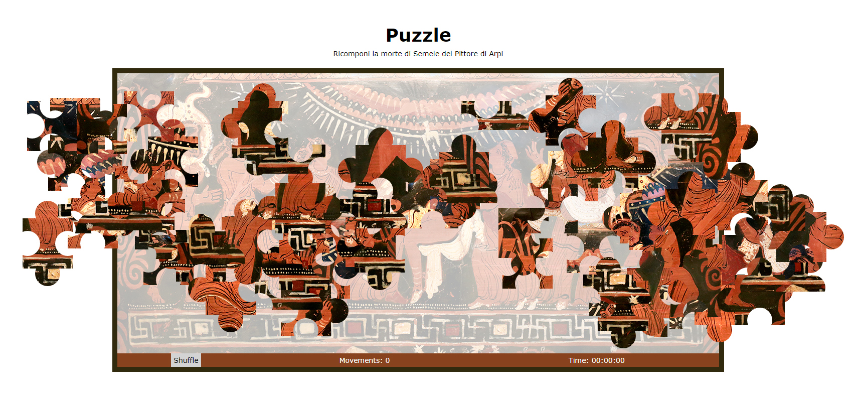 Anteprima del Puzzle Game con il cratere del Pittore di Arpi.